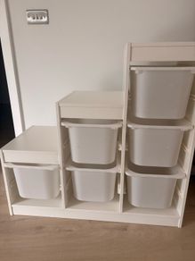 ikea trofast with 6 storage boxes