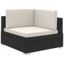 6 Piece Garden Lounge Set with Cushions Poly Rattan Black Image 3