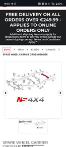 Toyota Hilux Spare Wheel Carrier Crossmember