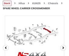 Toyota Hilux Spare Wheel Carrier Crossmember