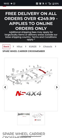 Toyota Hilux Spare Wheel Carrier Crossmember