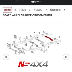 Toyota Hilux Spare Wheel Carrier Crossmember
