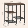 Kitchen Microwave Cart,Microwave Stand with Wheels,Coffee Bar Table Station,4-Tier Rolling Baker's Rack,Small Appliance Storage Shelf,Utility Side Table for Kitchen,Living Room (Rustic Brown) Image 2