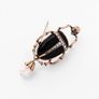 Art Deco Style Beetle Black Scarab Pearl Brooch Pin Image 4