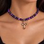 Natural Purple Banded Agate Choker Image 2