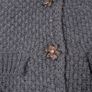Zara Charcoal Grey Textured Knit Cardigan Flower Jewel Buttons Size S Image 3