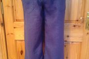 BNWOT Blue Linen Capri Trousers Size 8