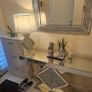 Luxury Crushed Diamond & Mirrored 3-Piece Entryway Set (Console Table, Mirror, Lamp Quick sale Image 5