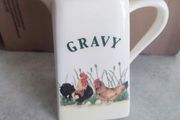 Cockerel  Hand Painted Cockerel / Rooster  Pottery large tall gravy jug