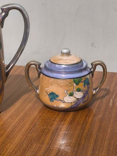 Title: Vintage Japanese Lusterware Coffee & Tea Set (18-Piece)