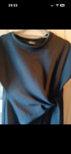 Virgos navy dress with side tie - suit 12-14