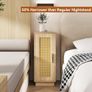 Slim Bedside Table Set of 2, Rattan Image 6
