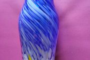Vintage cobalt blue Bohemian glass vase