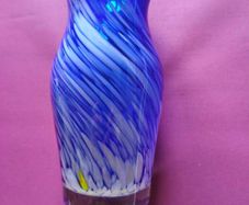 Vintage cobalt blue Bohemian glass vase