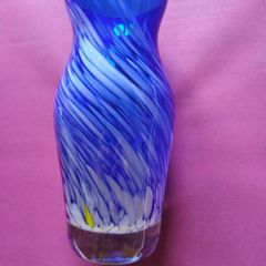 Vintage cobalt blue Bohemian glass vase