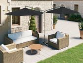 Double Parasol with Steel Pole Black 600 cm