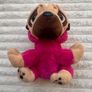 Keel Toys Pugsley Dog Pug Soft Toy with Pink Unicorn Costume approx. 23 cm. Used Please see photos Image 2