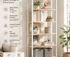 6-Tier Narrow Bookcase