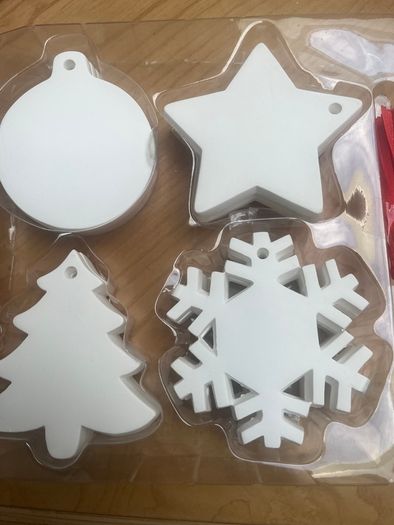 Plain Ceramic Christmas Ornament Pack