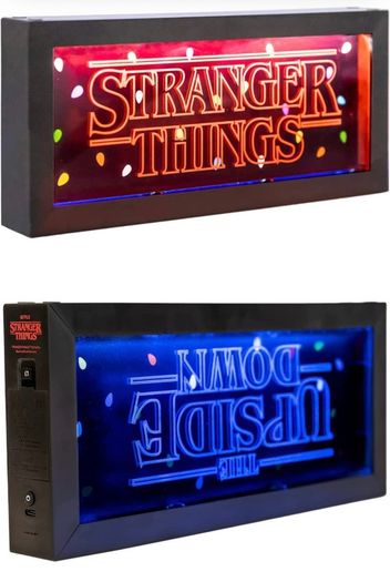 Official Stranger Things Lamp - 4 Lighting Modes - Multi Coloured Lights - Stranger Things Merchandise - Neon Light - Led Lamp - Light Box - USB Lamp - Night Light for Kids (FREE POSTAGE)