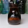 58 - Beautiful Vintage 4oz Bovril Dark Brown Glass Embossed Letters Jar Image 2