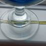 Stunning Vintage Oversized Hand-Blown Glass Brandy Balloon Vase With a Turnover Rim, In a Fantastic Petrol Blue with a Clear Stem and Foot, Perfect as a Hurricane-Style Candle Holder Image 8