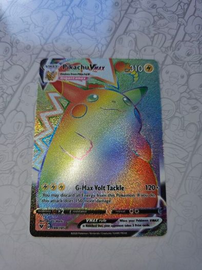 Pikachu VMAX Rainbow Rare 188/185 Vivid Voltage, Sword and Shield, Secret Rare Pokemon Card