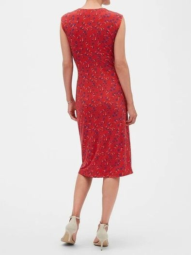 Faux Wrap Red Floral dress