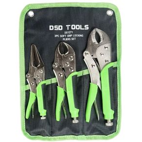 DSD TOOLS 3pc Soft Grip Locking Pliers Set