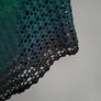 Handmade crochet triangle shawl wrap. Green black gradient ombre lacy shawl Image 6