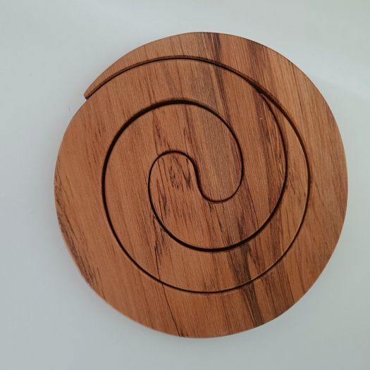 Wooden Spiral Trivets; Hot Plate Holders