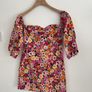 dress Bnwt Bershka 100% cotton floral dress size large off shoulder with sleeves Image 2