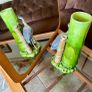 Antique Art Pottery Bretby Pottery 1890s Bamboo and Stork Large Spill Vase Image 4