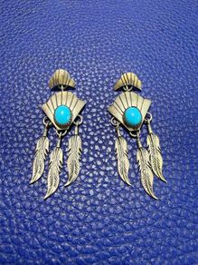 Vintage Native American Sterling Silver Earring