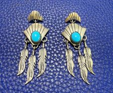 Vintage Native American Sterling Silver Earring
