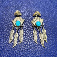 Vintage Native American Sterling Silver Earring