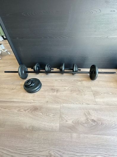 Cast Iron 50kg Barbell & Dumbbell Set