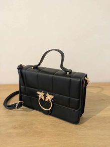 Black Quilted Top Handle Cross Body Bag - BRAND NEW