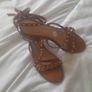 ladies new tan strappy shoes Image 2