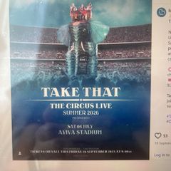 Take That concert - pit standing x 2