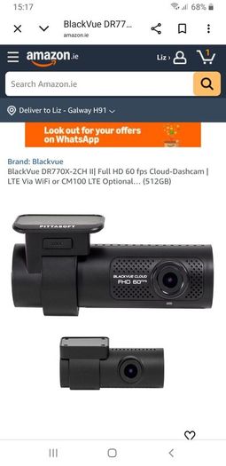 Blackvue front and rear blackvue dashcam