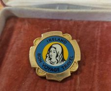 Ireland Religious Bon Voyage Travel badge brooch jewellery religious token