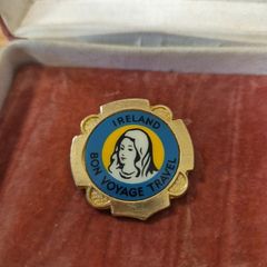Ireland Religious Bon Voyage Travel badge brooch jewellery religious token