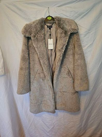 Whistles Imogen Lilac Faux Fur Oversized Coat