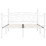Bed Frame with Slatted Base White Metal 140x200 cm Image 4