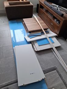 Ikea Kitchen shelves and left over parts/shelves/counter top.