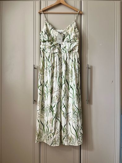 H&M linen mix dress (14) new