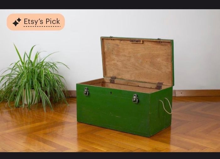 Vintage handmade wooden storage  box