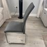 6 grey leather effect dining chairs Image 4