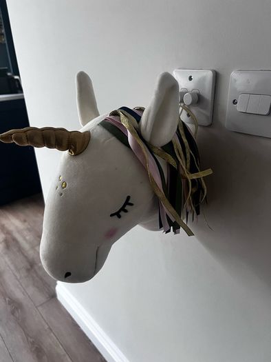 Unicorn plush wall mount